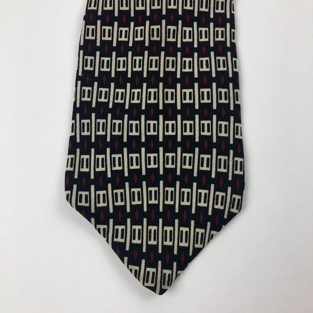 John Henry Mens Tie, Black Tan Imported Silk